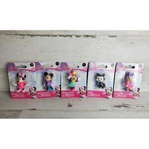 Disney Junior Minnie Mouse Mini Figures Complete Set Of 5 - Cake Toppers